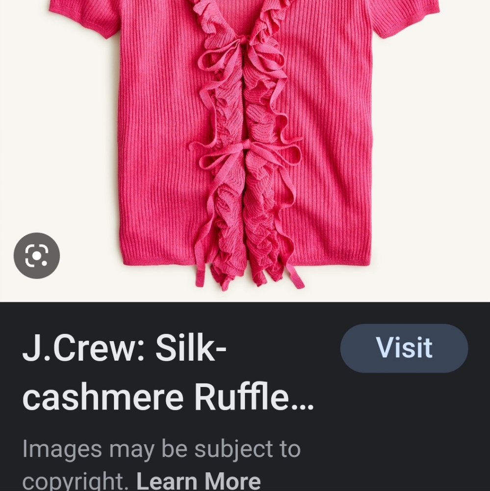 Jcrew  crop light knit ruffle sweater.